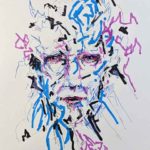 Abstract Portrait with Purple Eyes