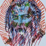 Colorful Portrait of an Old Man with a Beard