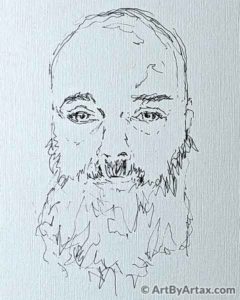 Portrait of a Despondent Man with a Beard - In Progress 1
