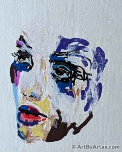 Portrait of a Girl with a Painted Face - In Progress 1