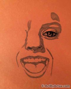 Portrait of a Girl with Her Mouth Open - In Progress 1
