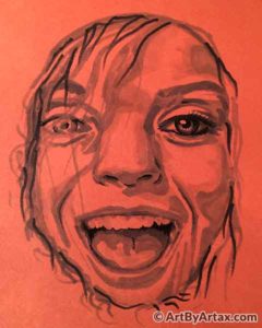 Portrait of a Girl with Her Mouth Open - In Progress 2