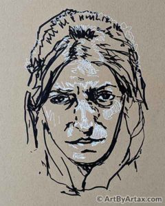 Portrait of a Stressed Woman - In Progress 1