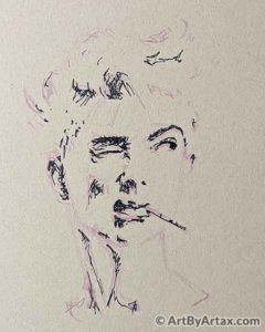 Portrait of a Woman Winking - In Progress 2