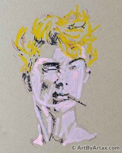 Portrait of a Woman Winking - In Progress 3