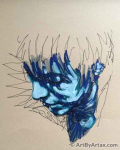 Portrait of a Young Man in Blue - In Progress 2
