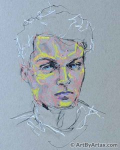 Portrait of a Young Man with Light Blue Eyes