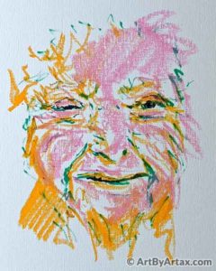 Portrait of an Old Woman Winking - In Progress 1