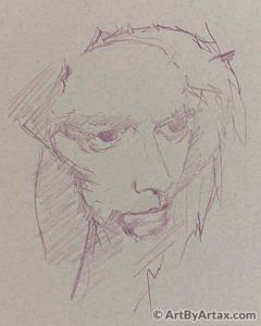 Portrait Sketch of a Person Staring - In Progress 1