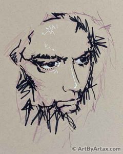 Portrait Sketch of a Person Staring - In Progress 2