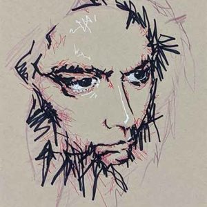 Portrait Sketch of a Person Staring