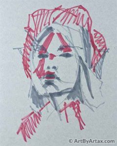 Abstract Portrait of a Woman Cracking - In Progress 1