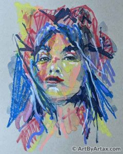 Abstract Portrait of a Woman Cracking - In Progress 3