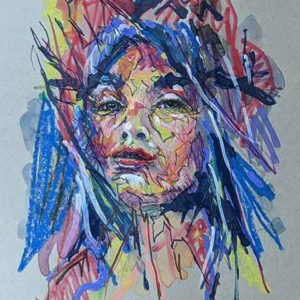 Abstract Portrait of a Woman Cracking